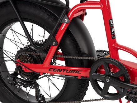 The Huffy Centuric’s robust drivetrain and durable fat tires are built for every adventure. Its Shimano gears deliver seamless shifting, while the oversized tires ensure superior traction on any terrain. Whether tackling steep inclines or cruising city st The Huffy Centuric’s robust drivetrain and durable fat tires are built for every adventure. Its Shimano gears deliver seamless shifting, while the oversized tires ensure superior traction on any terrain. Whether tackling steep inclines or cruising city st